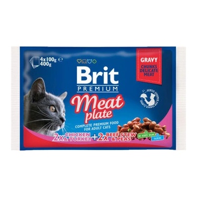 Brit Premium Cat Meat Plate 4 x 100 g