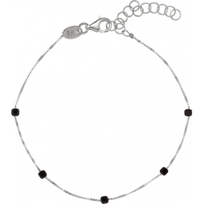 Alisia Něžný stříbrný náramek s černým spinelem AL4082-Argento-Spinello