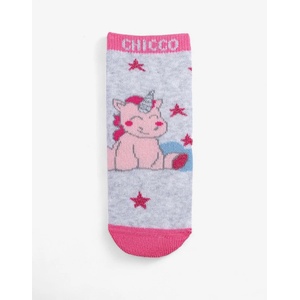 Chicco 1-Pair Girls Unicorn Socks Grey/Pink - magazinko