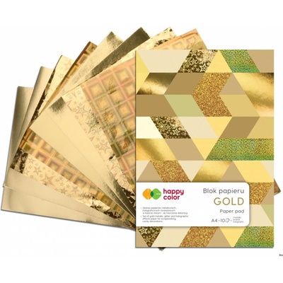 Happy Color Sada efektních papírů Gold A4 10 ks