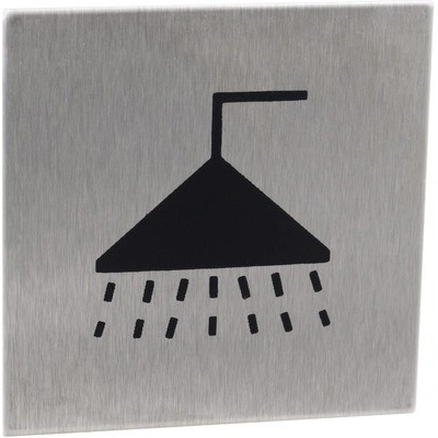 Piktogram Sprcha, nerez, čtverec 60 x 60 mm x 1,2 mm