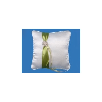 Polštářek pod prstýnky srdíčko 10 cm - bílý s prstýnky