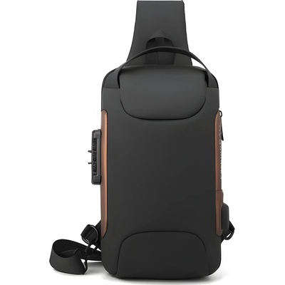 HARAHU Чантичка за кръст с usb зареждане против кражба to-25611 - Черна / Кафява kp25611 (to-25611)