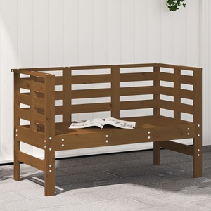 vidaXL Градинска пейка, меденокафява, 111, 5x53x71 см, бор масив (825138)