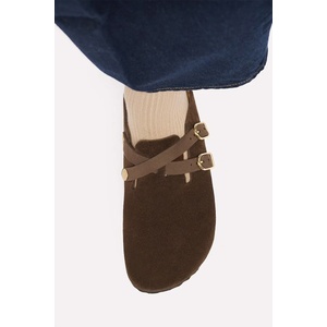 Birkenstock чехли сабо дамски от велур Blair Suede Leather