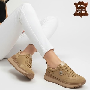  Обувки естествена кожа E18185-3 Khaki