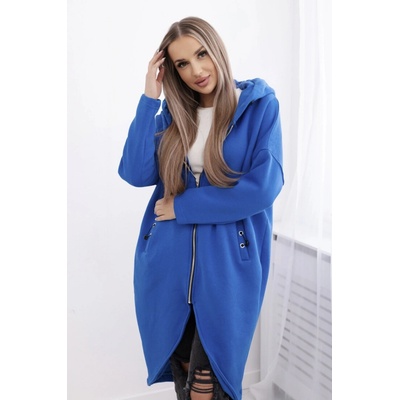 Kesi 9313MO Dámska Oversize dlhá zateplená mikina modrá
