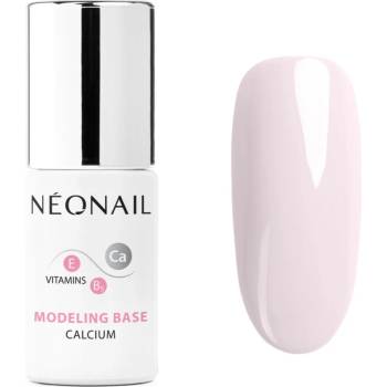 NEONAIL Modeling Base Calcium основен лак за нокти с гел с калций цвят Basic Pink 7, 2ml