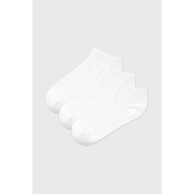 MEN-A 3 PACK členkových bambusových ponožiek biela