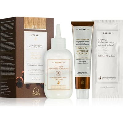 Korres Argan Oil permanentní barva na vlasy s arganovým olejem 8.3 Golden/Honey Light Blonde 50 ml
