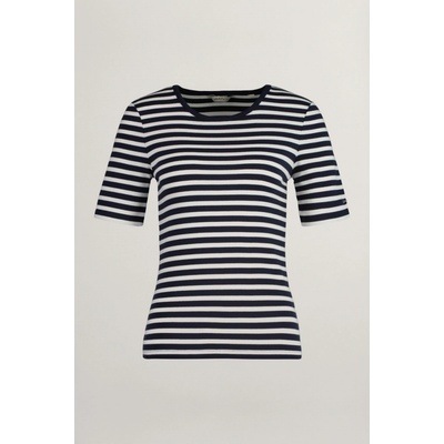 Gant SLIM STRIPED 1X1 RIBBED SS T SHIRT modrá