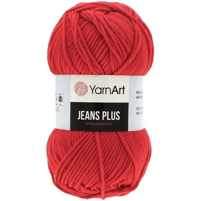 YarnArt Jeans Plus 90 červená