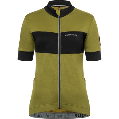super. natural Дамска фланелка с къс ръкав за колоездене super. natural Women's Grava Jersey Cycling jersey - Avocado / Jet Black (156-1199-0312)