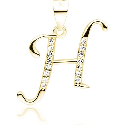 Olivie písmeno H stříbrný přívěsek Gold 5312