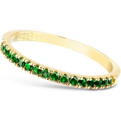 Cutie Jewellery gold dámský prsten Z6484 1670 ze zlata se zirkony Žlutá Zelená