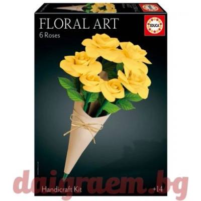 Educa 3D пъзел Educa 20422 - Флорално изкуство, Жълти рози (EDU20422)