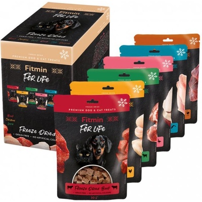Fitmin For Life Mrazem sušený pamlsek pro psy a kočky 6 x 30 g