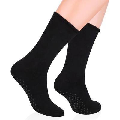 Protišmykové froté ponožky čierna