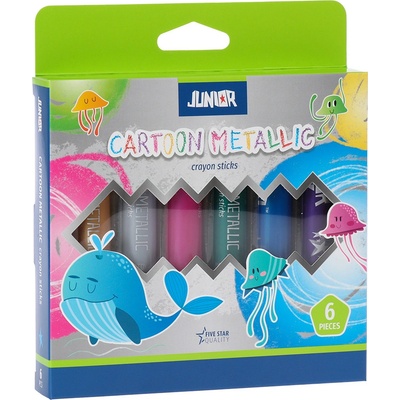 Cartoon stick voskovky metalické odtiene sada 6 ks