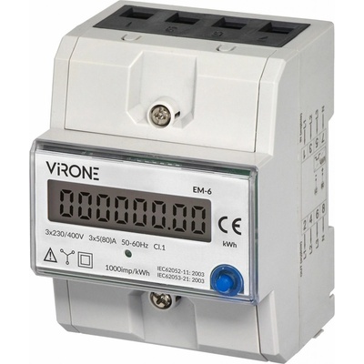 ORNO Trojfázový elektromer 80A DIN TH 35mm EM-6