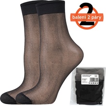 Lady B Nylon 20 DEN Silonové ponožky 2 páry nero