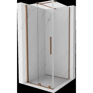 Mexen Velar плъзгаща се душ кабина 110 x 110 см, прозрачна, розово злато (871-110-110-01-60)