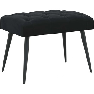 vidaXL Пейка с копчета Черно 60 x 40 x 45 см Кадифе (42038549)