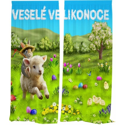 IMPAR Závěsy Ovečka a králíček,140 × 250 cm