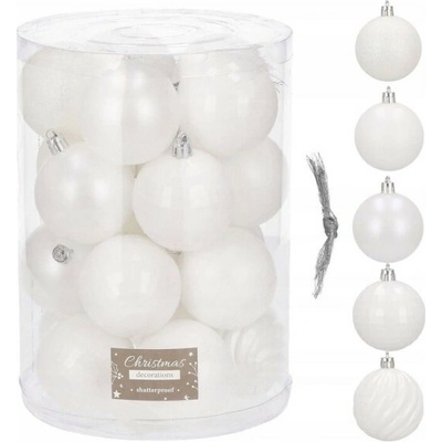 SPRINGOS Vianočné banky biele mix 6cm sada 20ks