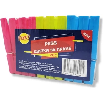 Foxy щипки за пране, Средни, 20 броя