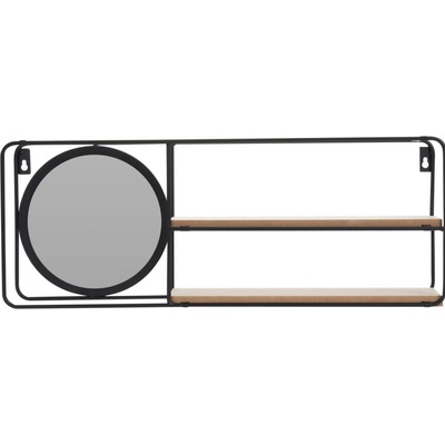 Home Styling Collection Dekorační police s malým zrcadlem, 59 x 20 cm černá