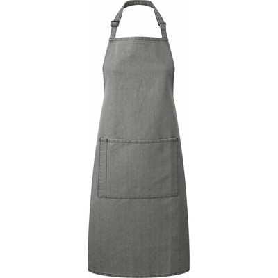Premier PR 154 Zástěra s laclem a kapsou na břiše grey denim