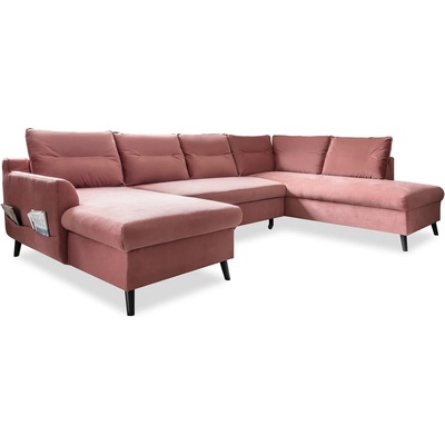 Розов U-образен разтегателен диван от кадифе, десен ъгъл Stylish Stan - Miuform (Stylish Stan LCBKL-2Q-HAEECR OTT17)
