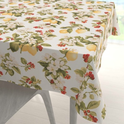 Biante bavlna čtvercový ubrus Sandra SA-777 Citrony a šípky na bílém 80x80 cm