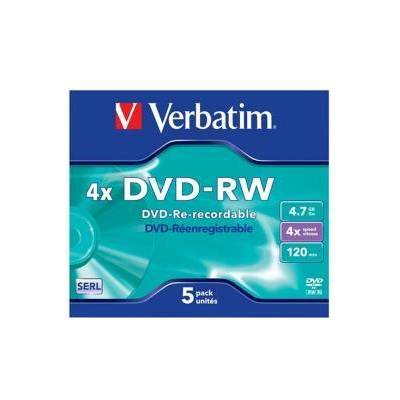 Verbatim Диск DVD-RW Verbatim, Презаписваем, 4.7 GB, 4x, В кутия, office1_2065240010