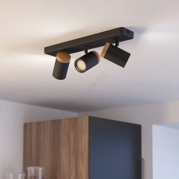 EGLO 300002 - Осветително тяло за баня CONSUMA 3xGU10/3W/230V IP44 черно/бежово (EG300002)