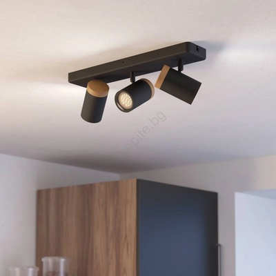 EGLO 300002 - Осветително тяло за баня CONSUMA 3xGU10/3W/230V IP44 черно/бежово (EG300002)