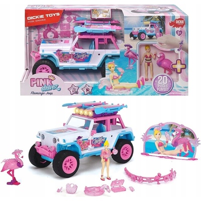Dickie Auto Playlife 22cm Jeep Pink Drivez Flamingo