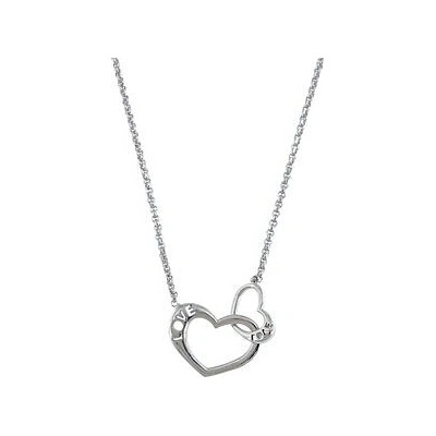 Infinity Silver Stříbrný náhrdelník propojená srdce 202102543