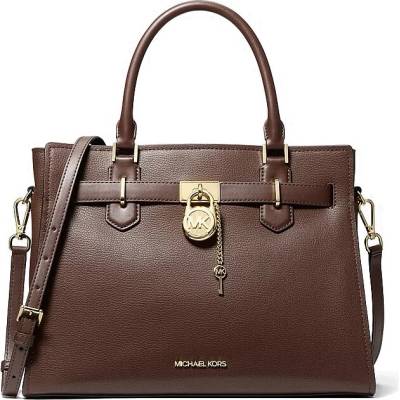 Michael Kors London medium kožená kabelka hnědá