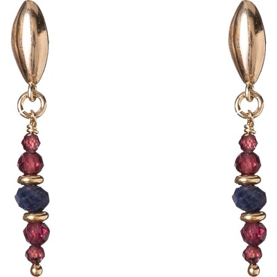 Alisia Visiace pozlátené náušnice so zafírom a granátmi AL5236.01.000