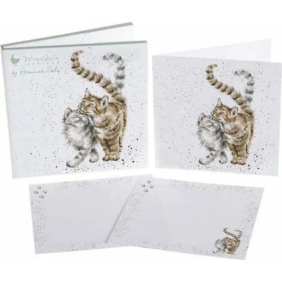 Sada přání a obálek Wrendale Designs, "Feline Good", 12x12 cm - Kočky