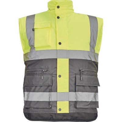 Cerva HELLIN Hi-Vis reflexná vesta žltá/sivá