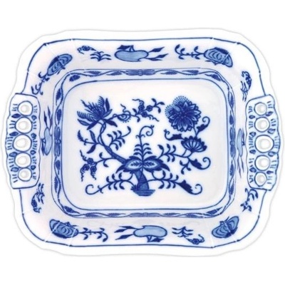 Český porcelán Dubí Cibulák mísa čtyřhranná s prolamovanými uchy 10271 19 cm
