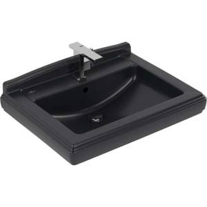 Villeroy & Boch Hommage - Умивалник 75x58 см, с преливник, отвор за смесител, CeramicPlus, Pure Black 710175R7 (710175R7)