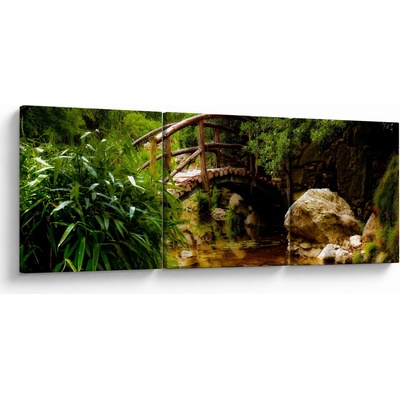 Obraz - Most přes říčku, třídílný 90x30 cm