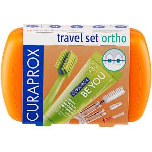 CURAPROX Be You Ortho Комплект за път със сгъваема четка 5460, оранжев