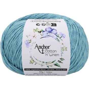 Anchor Cotton 'n' Linen 00035 Teal Плетене на една кука прежда (4680004-00035)