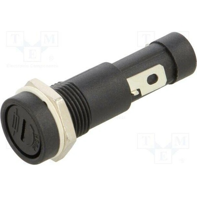 EATON/BUSSMANN BK2-HTJ-608I Zásuvka s krytkou; 6,3x32mm; 15A; 250VAC; HTJ; na panel; černá