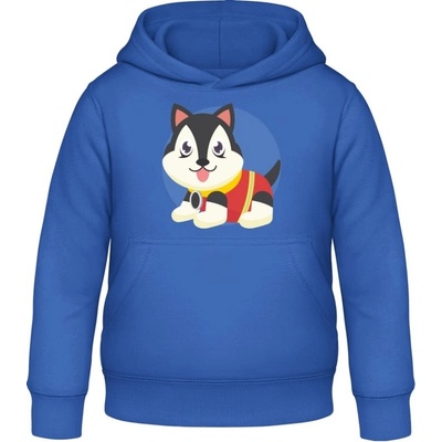 AWDis detská mikina s Kapucňu Dizajn so psom pre deti záchranár Blu reale
